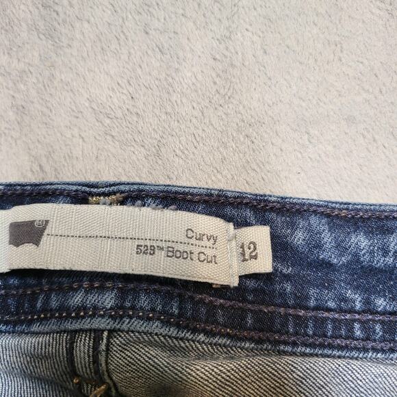 Levis 529 Curvy Boot Cut Jeans Womens 12 Blue Stretch Denim Medium Wash W31 L32 - Picture 3 of 13